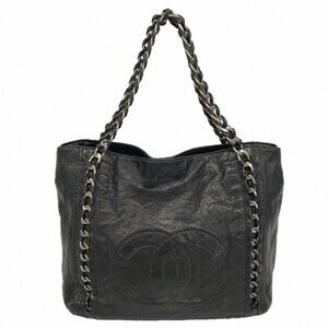 Chanel Tote Bag / Chain Leather Black Women's